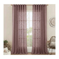 Set Cortinas Velo Lino Liso Café