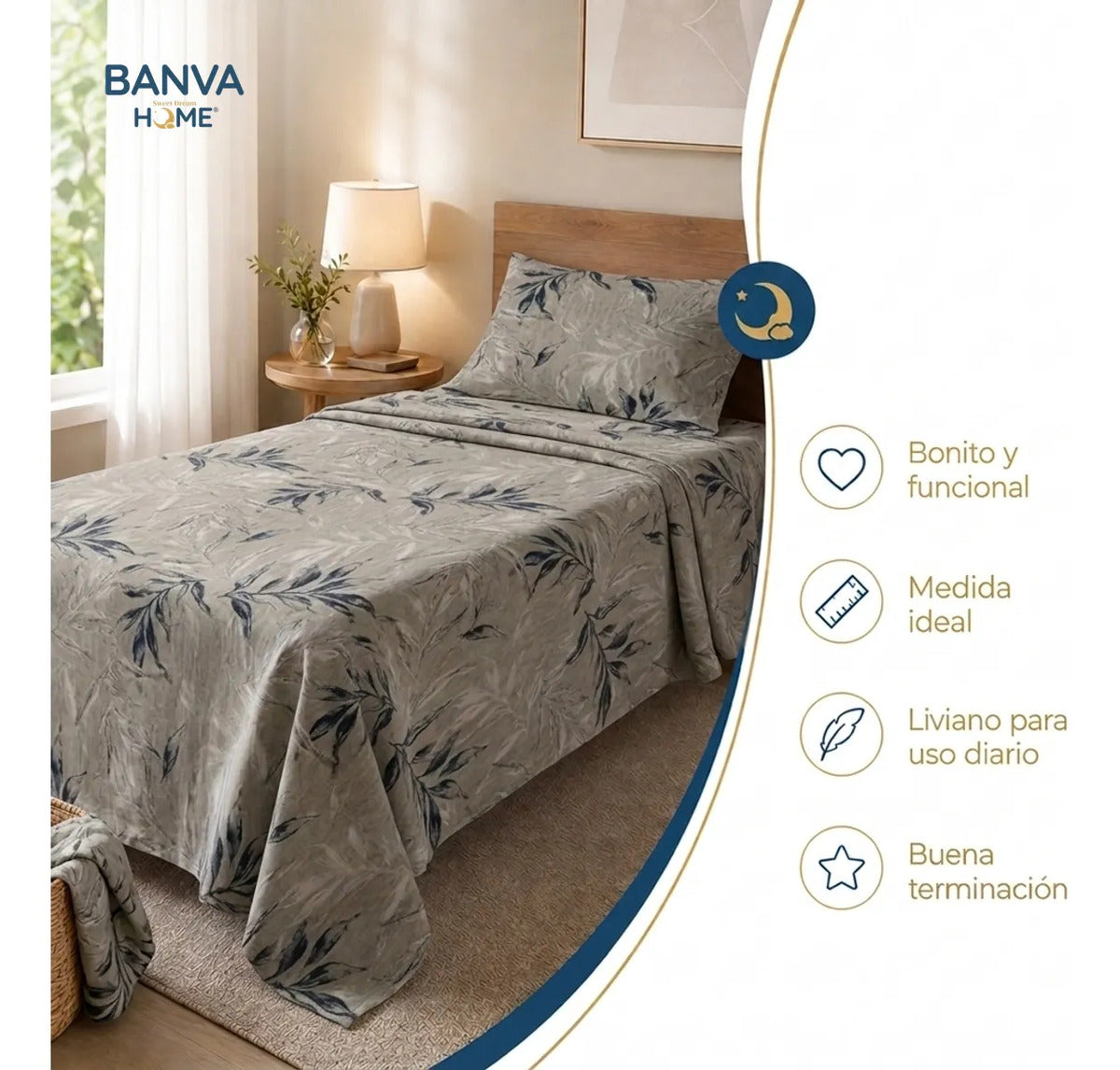 Quilt Breda 1.5 Plazas Beige