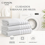 Juego 2 Sábana Cannon 200 Hilos 2 Plazas Noir