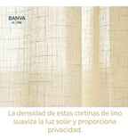 Set Cortinas Velo Lino Liso Beige