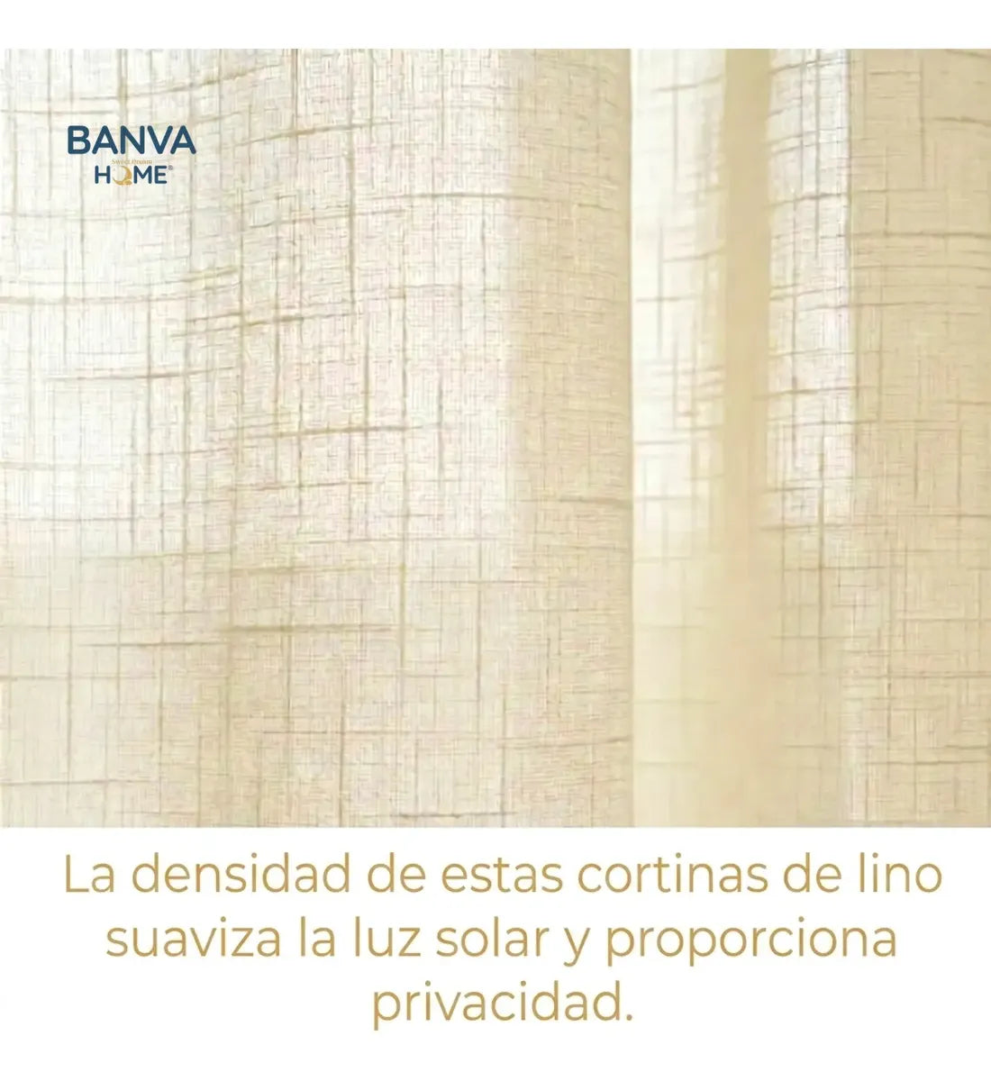 Set Cortinas Velo Lino Liso Beige