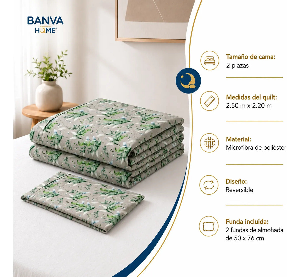 Quilt Breda 2 Plazas Verde