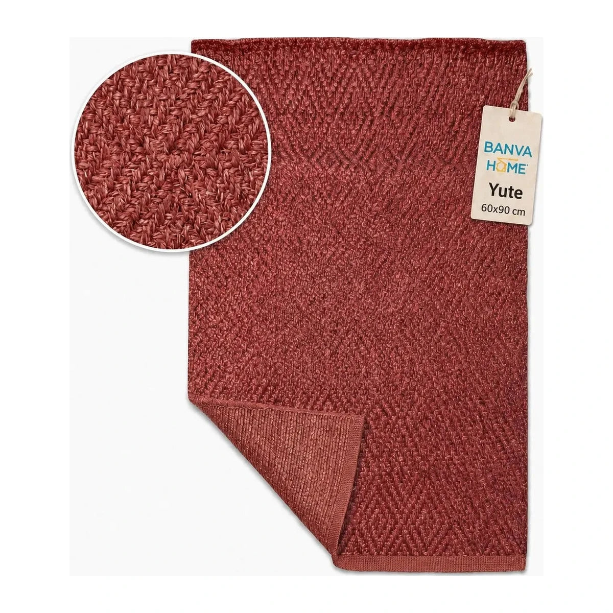 Jute Fibra Natural Loom Red 60x90
