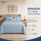 Quilt Roma 2 Plazas Celeste