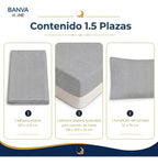 Juego Sábana Illusions 144 Hilos Liso 1.5 Plazas Acar