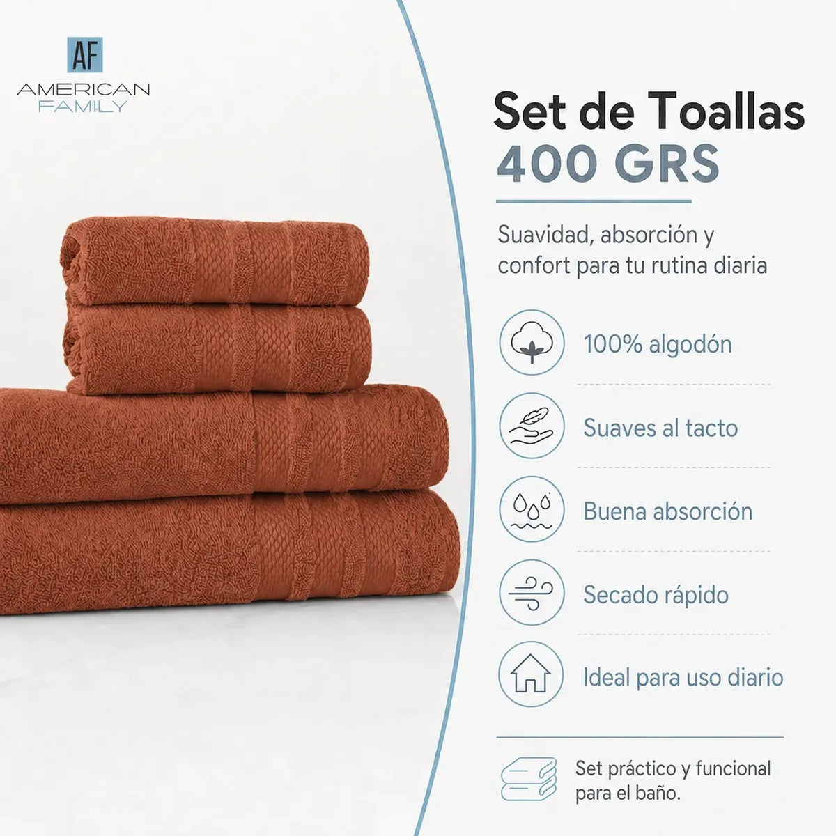 Toalla American Family Rust