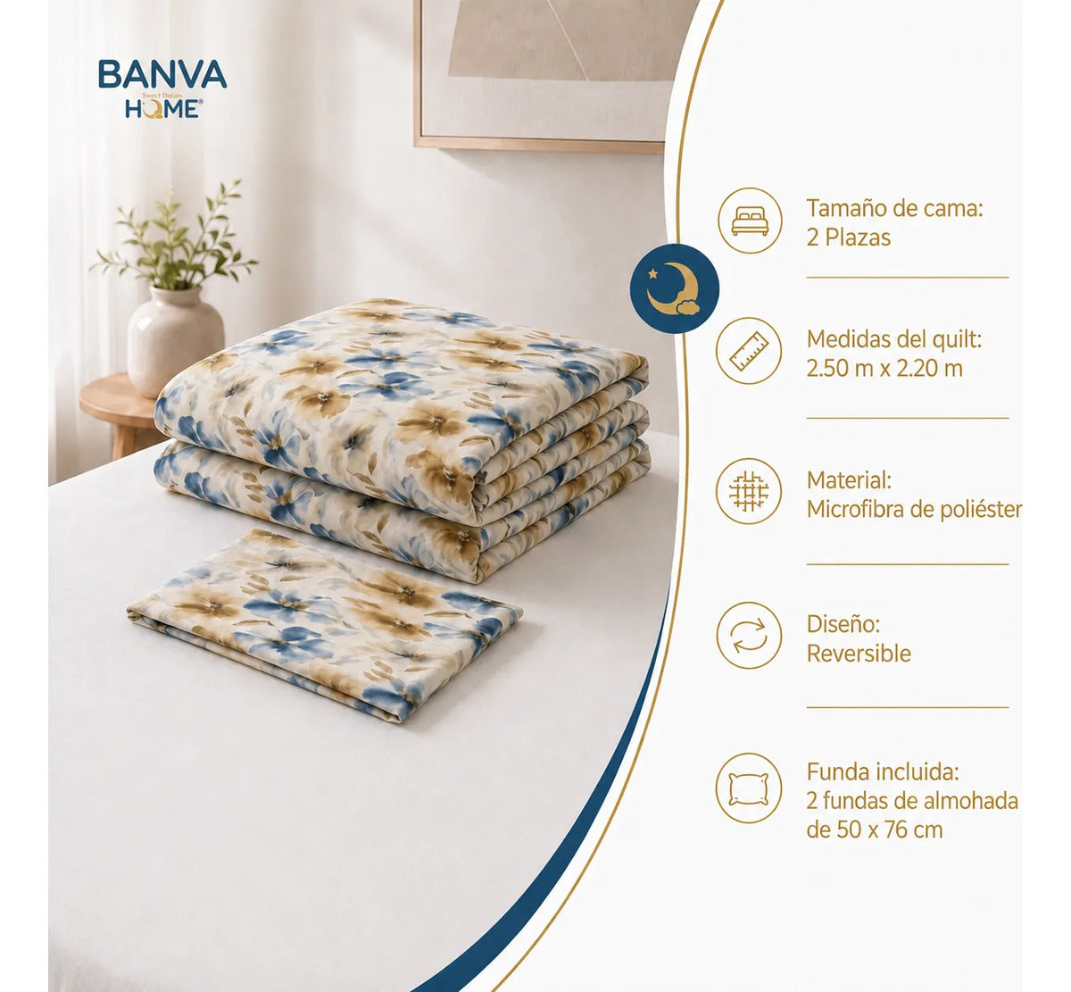 Quilt Breda 2 Plazas Celeste