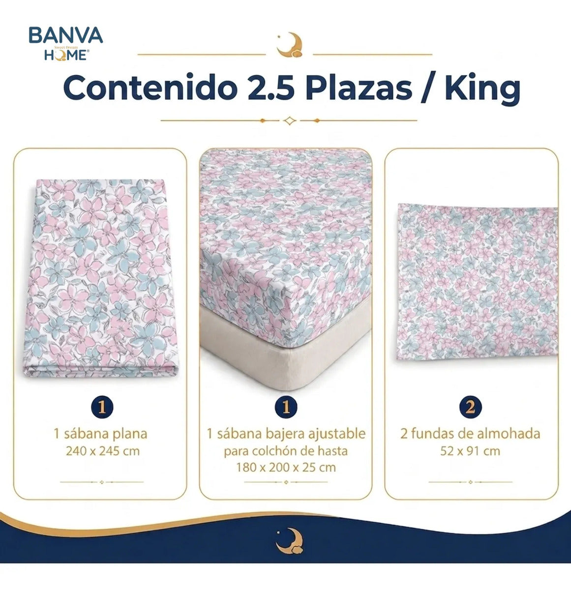 Juego Sábana Illusions 144 Hilos Liso King Elif