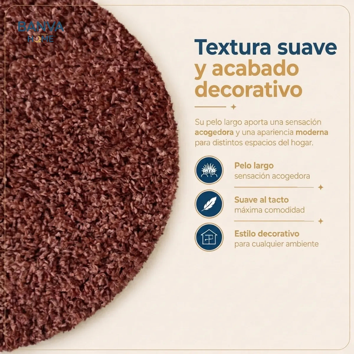 Shaggy Peluda Terracota 100x50