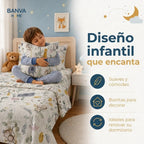 Sábana Illusions 144 Hilos Infantil Selva 1.5 Plazas Selvática