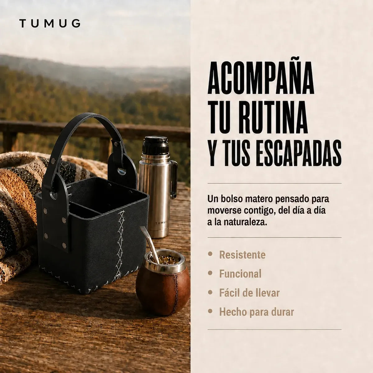 Bolso Matero Negro 4 Compartimientos