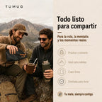 Yerbero Mate Tumug Cuero Porta Yerba 300 Gr Resistente Negro