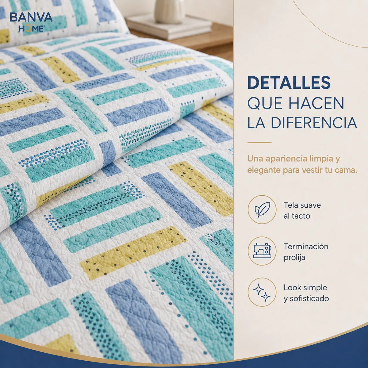 Quilt Bruselas 1.5 Plazas Bars