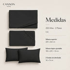 Juego Sábana Elements & Co 200 Hilos Liso/Negro 2 Plazas Negro