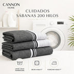 Juego Sábana Cannon 200 Hilos Moka 2 Plazas