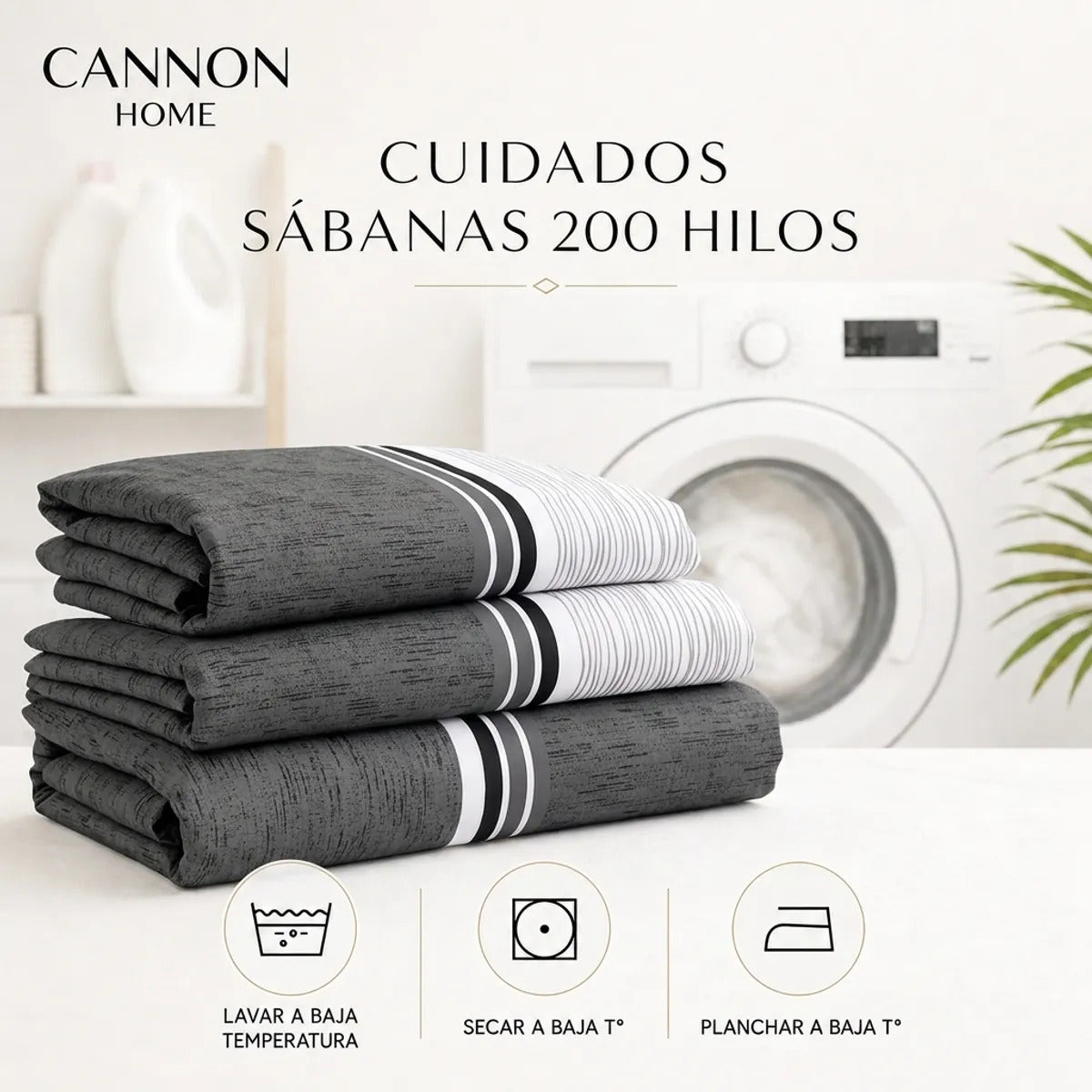 Juego Sábana Cannon 200 Hilos Moka 2 Plazas