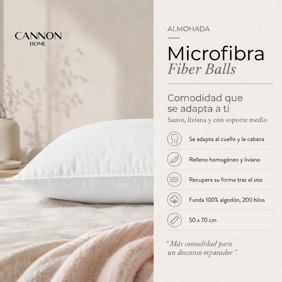 Almohada Cannon 50x70