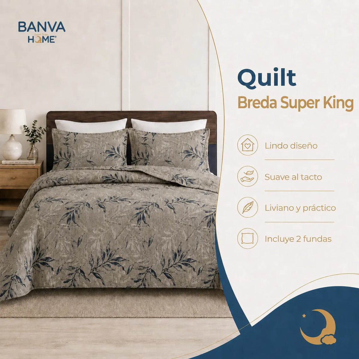 Quilt Breda Súper King Beige