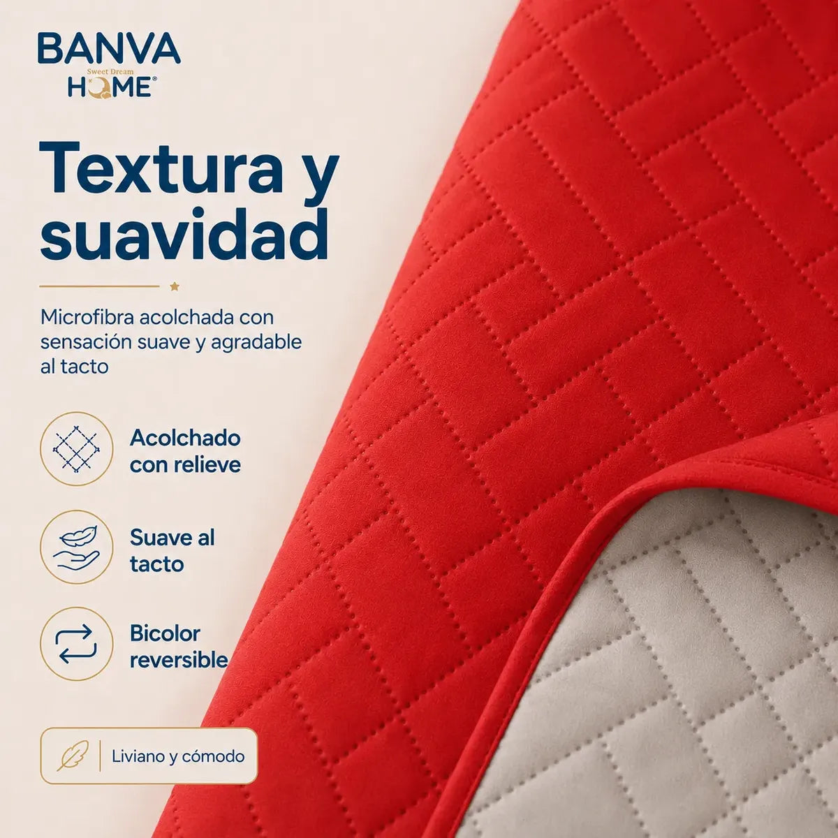 Quilt Bicolor 1.5 Plazas Red