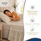 Juego Sábana Illusions 144 Hilos Liso 2 Plazas Loira