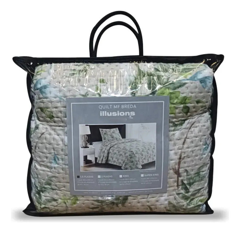 Quilt Breda 1.5 Plazas Verde