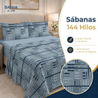 Juego Sábana Illusions 144 Hilos Liso 2 Plazas Lirio