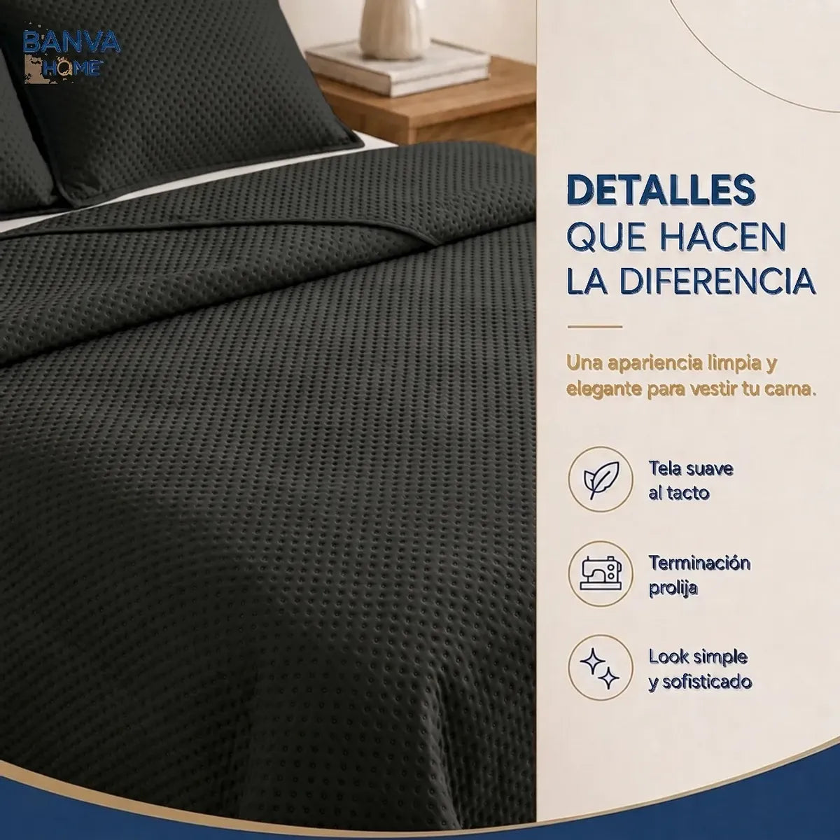 Quilt Atenas Súper King Negro
