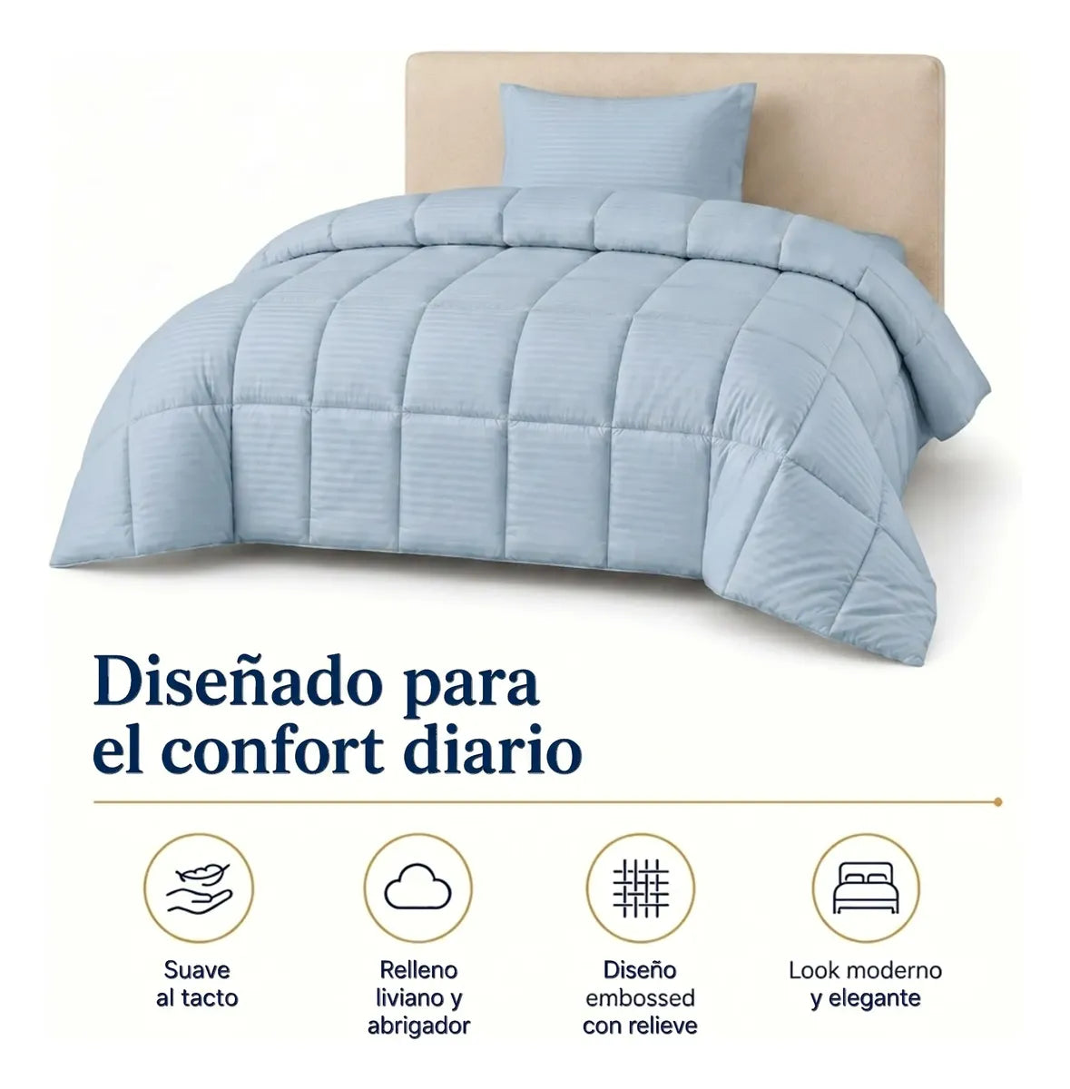 Plumón Valencia Embossed Sky 1.5 Plazas
