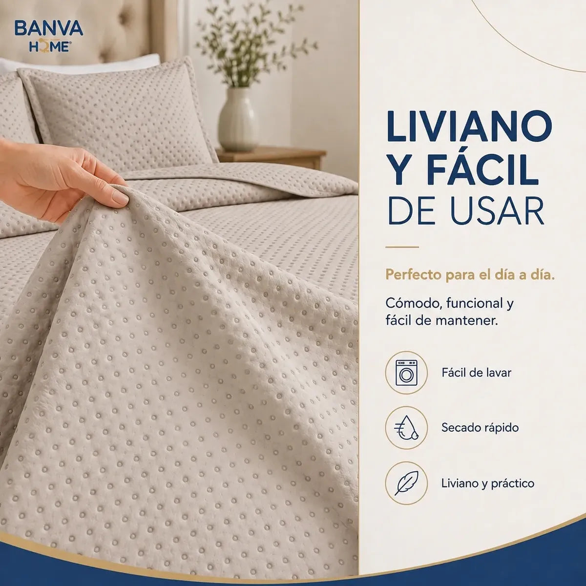 Quilt Atenas 2 Plazas Beige